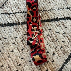 Leopard Print Strap in Red and Black